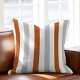 thumbnail image 3 of Burnt Orange Grey Stripe Pillow Covers 16x16 Inch, Modern Farmhouse Vertical Striped Linen Pillowcase with Invisible Zipper, Decorative Throw Pillow Covers Cushion Case for Couch Sofa Bed Living Room, 3 of 9