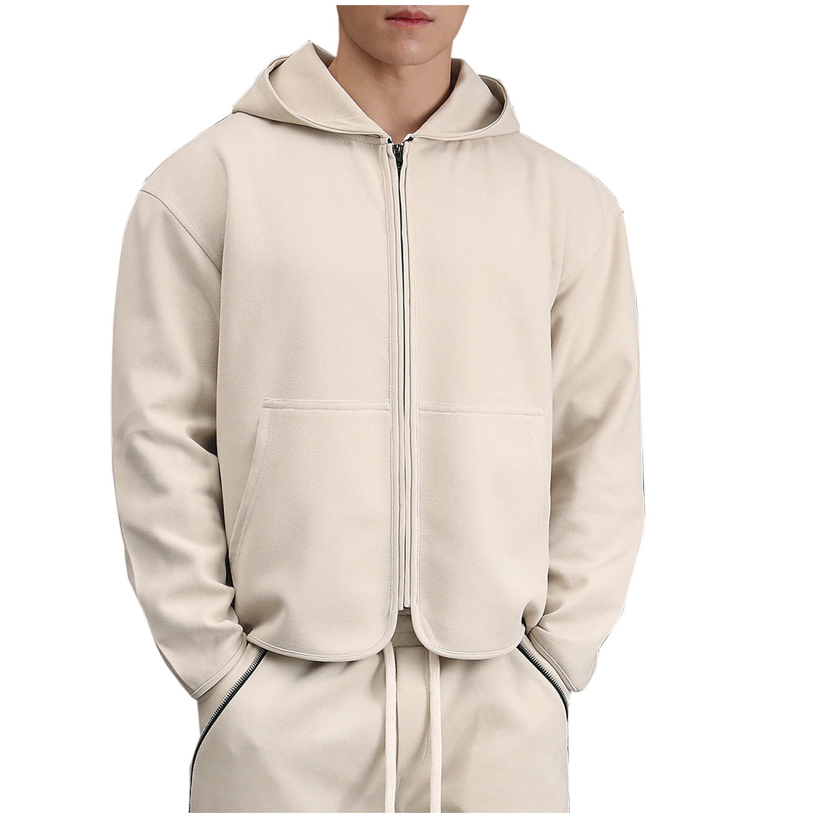 Veste Bomber Légère Pour Homme - Blouson Universitaire Sportif - Col Rond Et Poches Zippées - Coupe-vent Fin Pour L'été Ou Demi-saison