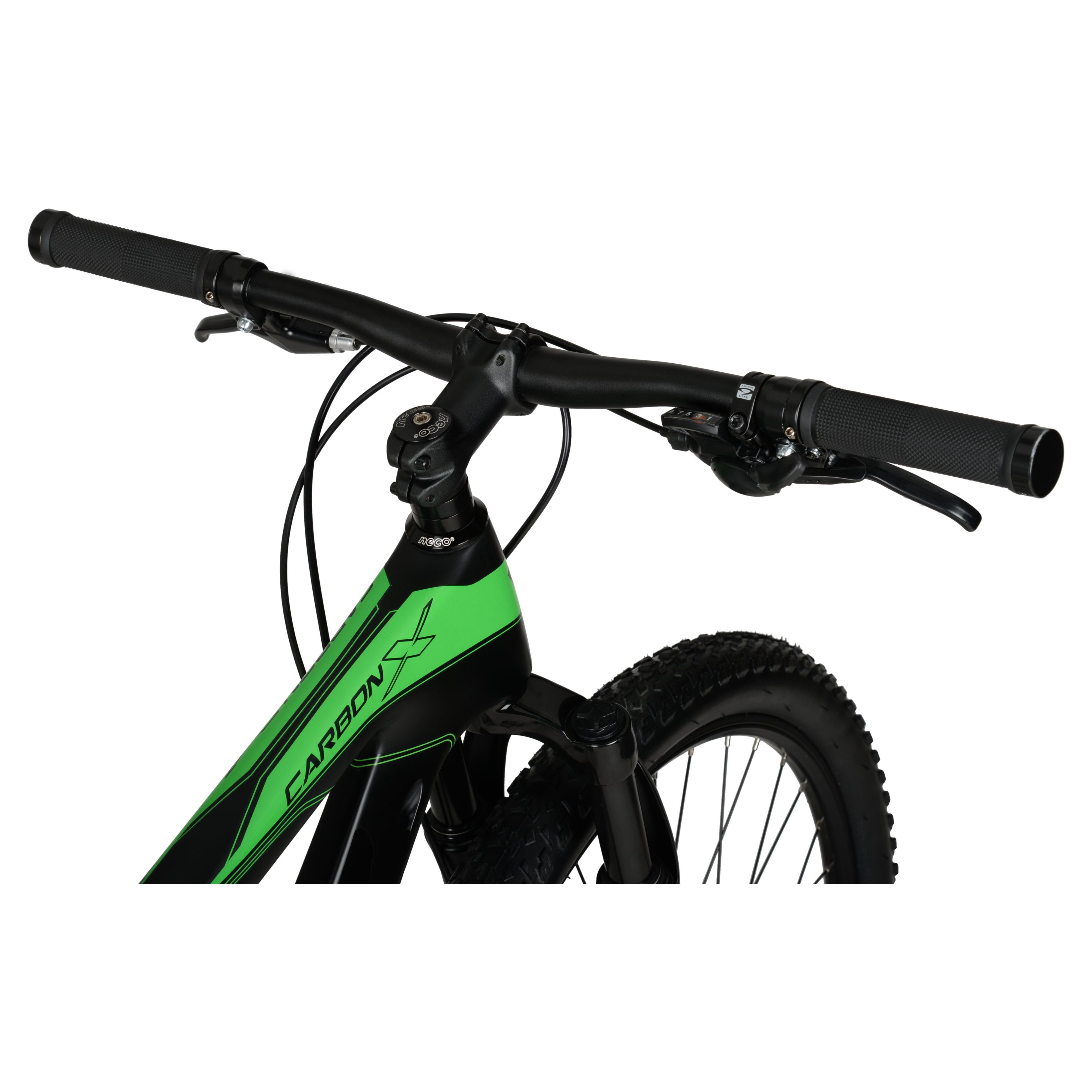 Hyper 29" Carbon Fiber Men's Mountain Bike, Black/Green - image 8 of 12