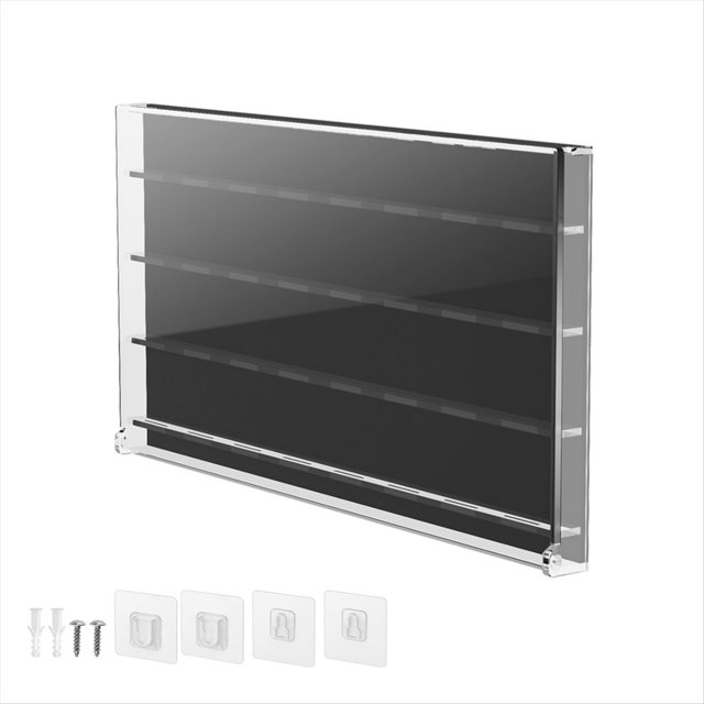 Estuche de Exhibición de Pared para Púas de Guitarra (Acrílico, Capacidad para 32 Púas), Color Negro y Transparente