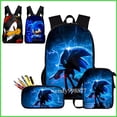 thumbnail image 2 of 3 Piezas Sonic mochila Mochila Escolar Anime sonic Hedgehog Bolsa De Mensajero Estuche De Lápices De Gran Capacidad 3D, 2 of 4