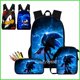 thumbnail image 2 of 3 Piezas Sonic mochila Mochila Escolar Anime sonic Hedgehog Bolsa De Mensajero Estuche De Lápices De Gran Capacidad 3D, 2 of 4