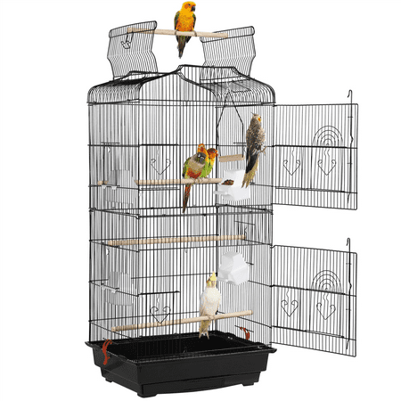 Yaheetech 36-inch Large Birdcage Parrot Cockatiel Lovebird Travel Bird Cage Black