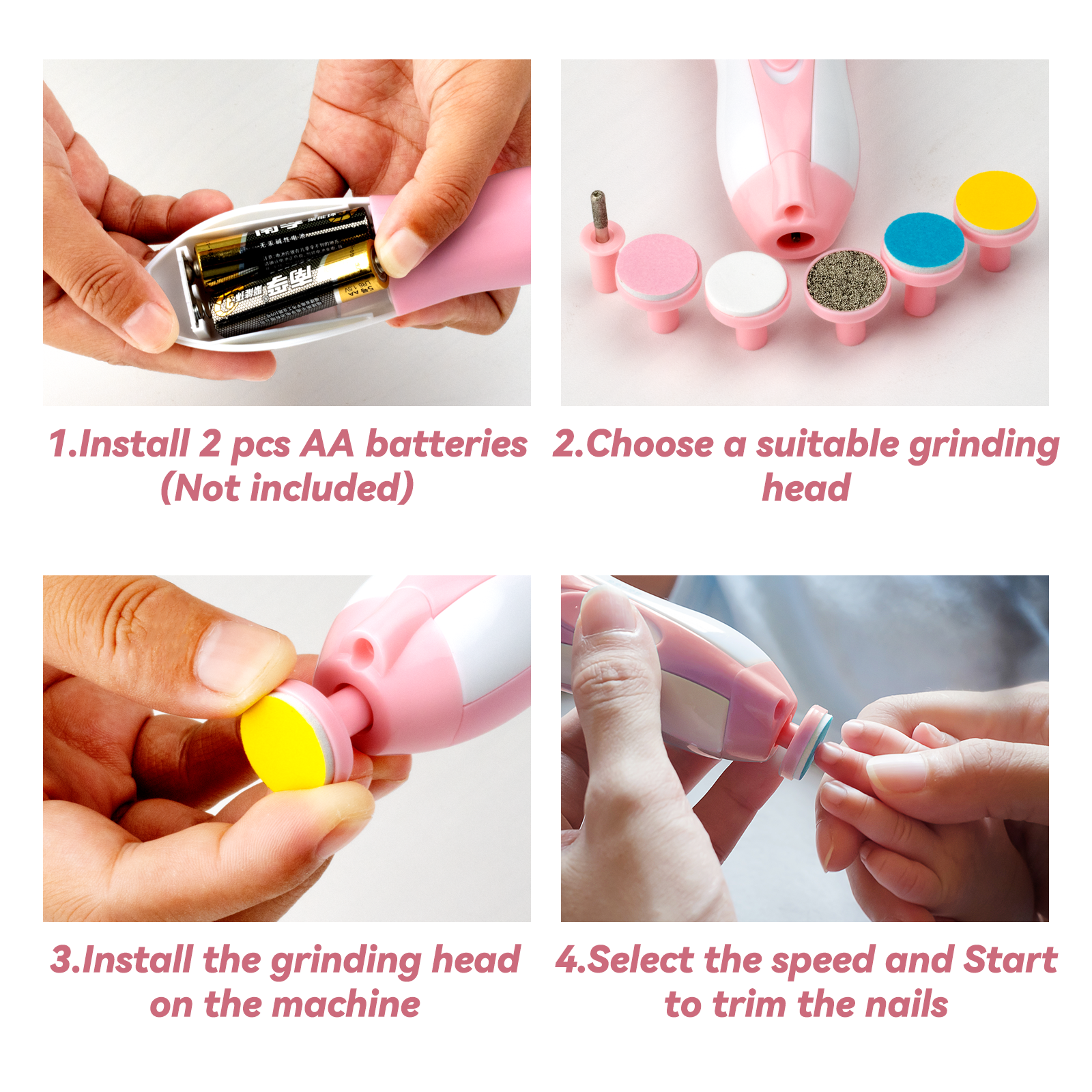 Qunlions Life 6-Piece Electric Baby Nail Trimmer Kit photo 4