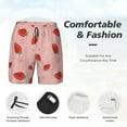 thumbnail image 4 of Kdxio Cute Strawberry C Print Men's Swim Trunks with Compression Liner 7 Inch Inseam Quick Dry Swim Shorts, 4 of 7