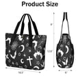 thumbnail image 3 of Tote Bag for Women - Black Halloween Bat Spider Pattern Shoulder Bag - Large Utility Work Duffle Bag with Zipper Handbag for Travel, Work, Sprots, 3 of 5