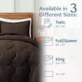 thumbnail image 6 of Peace Nest 3-Piece Lightweight Solid Reversible Quilted Down Alternative Comforter and Shams Bedding Set, Full/Queen, 6 of 6