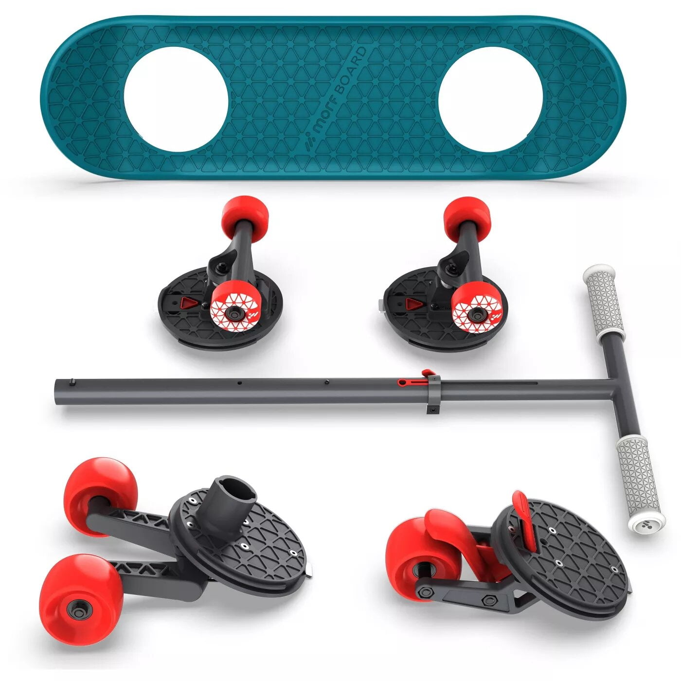 New Open Box MorfBoard Scooter & Skateboard Combo Set Blue/Red Sunset 