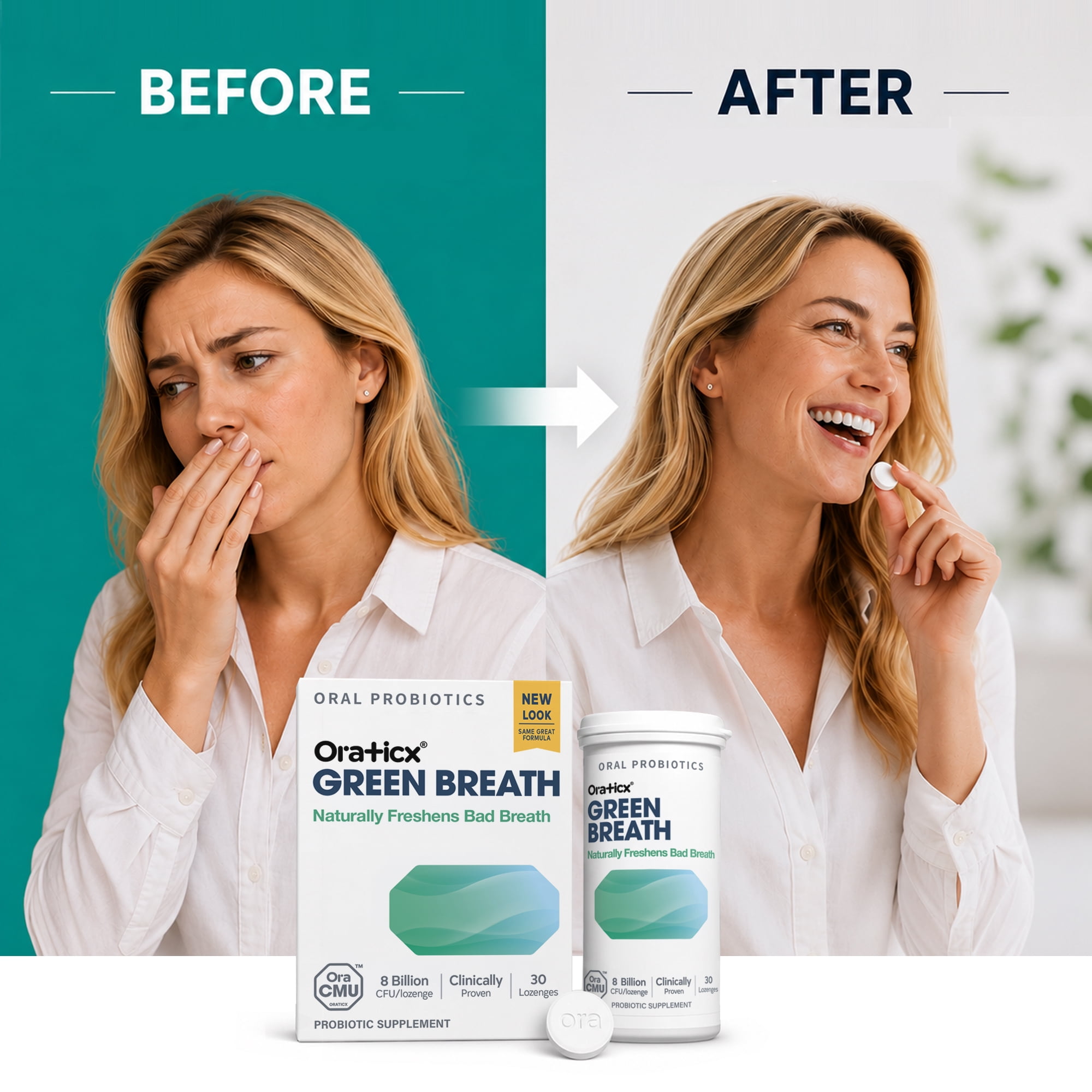 OraTicx Oral Probiotics, Fresh Breath, Dental Health, 8B CFU, Mint