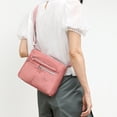 thumbnail image 4 of Bolso bandolera para mujer, impermeable, ligero, informal, tipo cartera, tipo mochila, color gris, rojo, fecha y rosa, 4 of 5