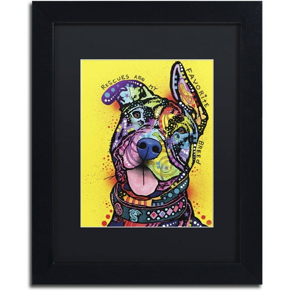 Trademark Fine Art 'My Favorite Breed' Canvas Art by Dean Russo, Black Matte, Black Frame
