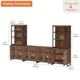 thumbnail image 2 of WAMPAT Modern TV Stand with 3 Tiers Bookshelf, Farmhouse Entertainment Center with 4 Drawers and Adjustable Shelf, Wooden Media TV Console with Glass Doors for Living Room, Brown, 2 of 12