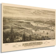 HISTORIX Vintage 1879 Olympia Washington Map - 24x36 Inch Vintage Map of Olympia Washington Territory - Old Olympia Map