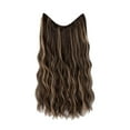 thumbnail image 2 of Bradem Brown Synthetic Clip-In Hair Extensions - 16 Inch Curly Hairpiece, Adjustable Transparent Headband, 2 of 8