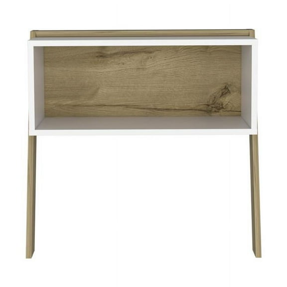 HomeRoots 24 in. Light Oak & White Nightstand