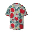thumbnail image 3 of Goofa Tomato Printed Men's Casual Short-sleeved Shirt,Lightweight Breathable Button-down,Summer Casual men's top,Versatile Fashion shirt-Small, 3 of 7