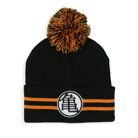 Dragon Ball Z Anime Goku Master Roshi Turtle Hermit Logo Cuff Pom Beanie Hat