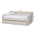 thumbnail image 3 of Baxton Studio Haylie Queen Size Beige Upholstered Daybed with Trundle, 3 of 12