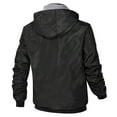 thumbnail image 2 of SWSMCLT Men's Long Sleeve Hoodie Full Zip Water-Resistant Sherpa Fleece Jackets Reversible Windbreaker Fall Casual Hooded Outdoor Bomber Jackets Fashion Sporty Outerwear Black Medium, 2 of 5