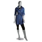 SSWBasics Mannequin Full Body Female Silver Cameo 5'10" with Base - Fiberglass Mannequin Body for Display