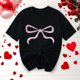 thumbnail image 5 of Primavera Top Mujeres Moda Casual Nueva Cinta de Arco Impresa Cuello Redondo Camiseta de Manga Corta, Camiseta de Cuello Tripulado, 5 of 8