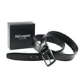 thumbnail image 7 of KM Legend Mens Leather Dress Belt for Work Business and Casual(Black, 34), 7 of 7