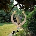 thumbnail image 7 of Bird Swing Wooden Bird Perch with Bells 13.28" Moon Shape Birds Natural Wood Swing Toys Bird Swing Toy Hanging Stand Perch DIY, 7 of 7