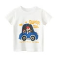 thumbnail image 2 of XFHLMJFF Boys Shirts Short Sleeve Toddler Kids Baby Girls Cartoon Cars Crewneck Tee for Children Basic Tees Casual Tops Size 6-7Y, 2 of 3