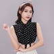thumbnail image 2 of Blusa con cuello falso de lunares negros para mujer, cuello falso, algodón, 2 of 3