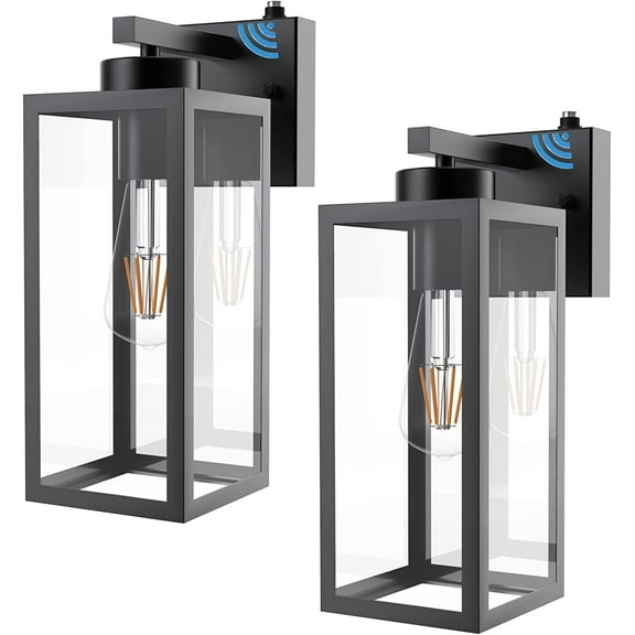 Dusk to Dawn Outdoor Wall Lantern,Black,Bulb Not Included