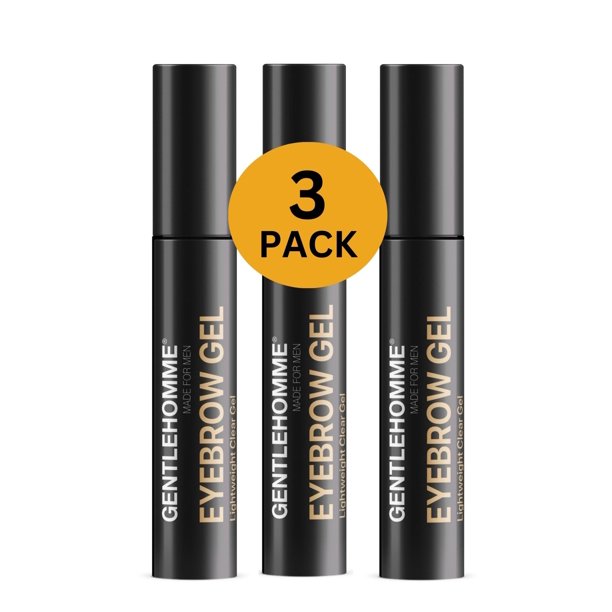 3 piezas de gel para cejas para hombres, gel transparente para cejas, resistente al agua, gel transparente para fijación y fijación con cepillo en espiral para esculpir cejas y vello facial, duradero