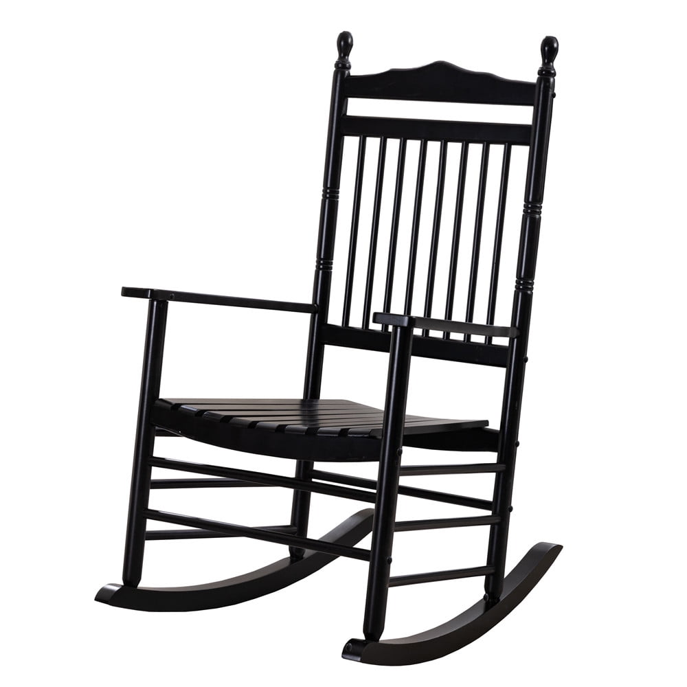 BplusZ Indoor Wooden Rocking Chair Patio Rocker, Black - Walmart.com