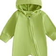thumbnail image 4 of Wonitaaizi Unisex Baby Boys Long Sleeve Infant Baby Zipper Hooded Jumpsuits Romper Loose Outfit Clothes (3-6 Months,Green), 4 of 4