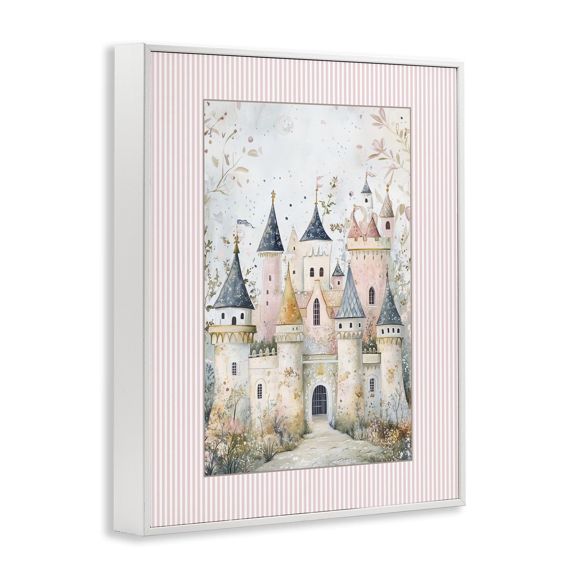 Stupell Industries Enchanted Dreams Castle White Framed Giclee Art, design by Christine Simpson Art