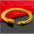 thumbnail image 1 of HOOUN Bracelet Dragon Homme 24K BAHT Thaïlandais Or Jaune GP 8.2 Pouces 30g, 1 of 5