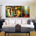 thumbnail image 4 of Moyic 3 paneles de impresión romántica abstracta en poliéster, pintura de acuarela, arte de pared moderno, decoración del hogar Artesanía, 4 of 6