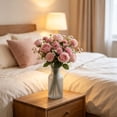 thumbnail image 5 of Artificial Flower Bouquet 13.39 Inch Silkly Fake Flowers with Roses Hydrangea Chrysanthemums Faux Floral Arrangement for Vase Home Wedding Party Decor, 5 of 6