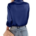 thumbnail image 7 of Womens Satin Pajamas Shirt Silk Long Sleeve Sleepwear Tops Button Down Loungewear Soft Lightweight Pjs Nightwear, 7 of 7