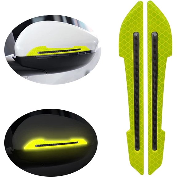 Car Side Mirror Reflective Sticker Reflective Warning Safety Sticker Rearview Mirror Decorative Strip Reflector Car Accessories