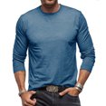 thumbnail image 2 of RQYYD Henley Shirts for Men Men'S Fashion Spring and Summer Casual Long Sleeved V Neck Solid Color T Shirt Mens Cotton, 2 of 7