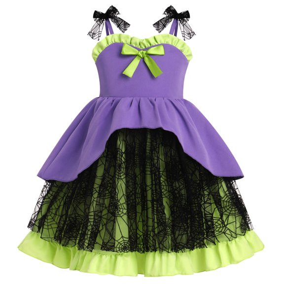 IDOPIP Halloween Tutu Dress for Baby Girls Pumpkin Witch Princess Party Dresses Ruffle Tulle Dress up