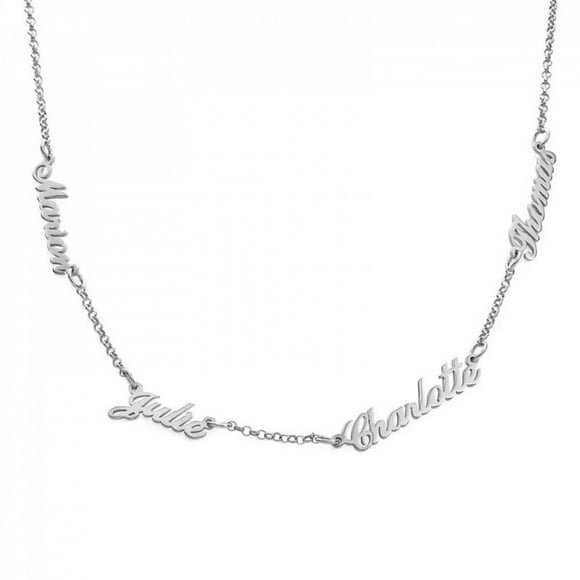 VOLALO Multiple Names Custom Cut Necklace Personalized Gift Stainless Steel Letter Necklace For Mother's Day Anniversary Valentine's Day