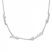 VOLALO Multiple Names Custom Cut Necklace Personalized Gift Stainless Steel Letter Necklace For Mother's Day Anniversary Valentine's Day