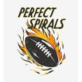 thumbnail image 2 of "Perfect Spirals" Flaming Football Adult White Long Sleeve Hoodie-XL, 2 of 6