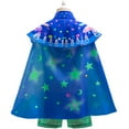 thumbnail image 2 of Kids Alien Costume Halloween Shirt Shorts Cloak Green Suit, Size for 2-7Y, 2 of 8
