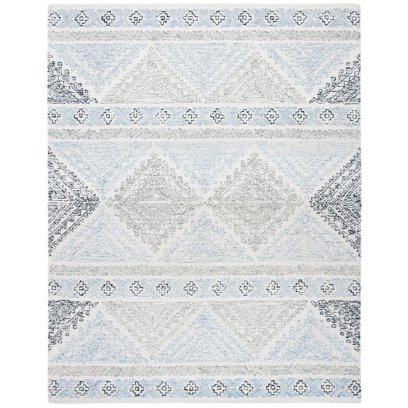 SAFAVIEH Micro-Loop Mackenzie Southwestern Area Rug, Ivory/Grey, 8' x 10'