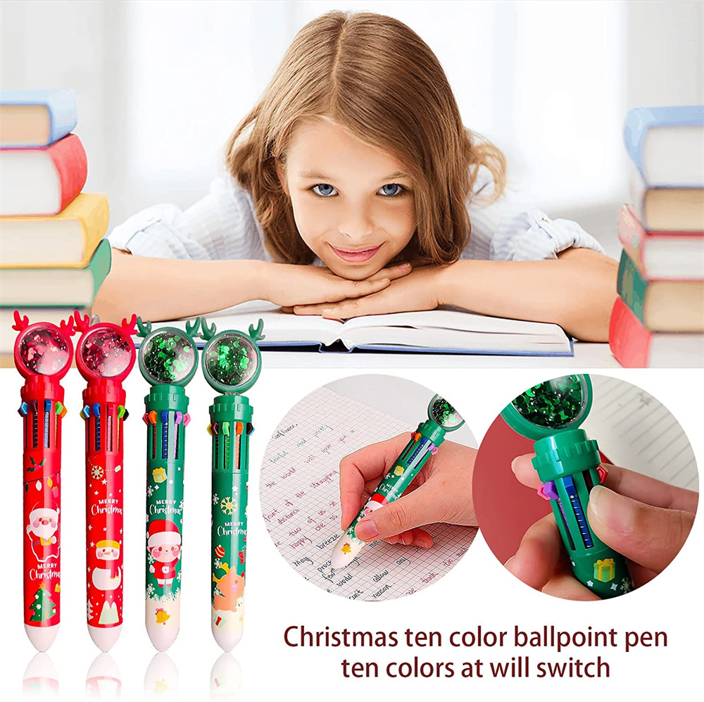 8/6/4/2pcs Cute Gel Pens 10 Color Ballpoint Pen Fine Point Ballpoint Pens  Stationary Pens Ballpoint Gel Pens for Girls Pen Christmas Ballpoint Pen