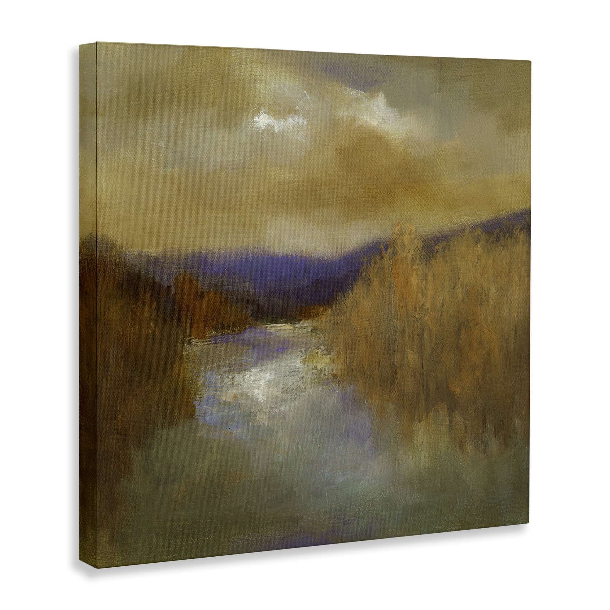 Stupell Industries Moody Shadowed River Landscape & Nature Painting Wrapped Canvas Art Print Wall Art, 24 x 24