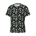 thumbnail image 5 of Vsdgher Daisies Flowers Print Men's Dry Fit Mesh Athletic Shirts Moisture Wicking Tennis T-Shirt Tops, 5 of 9