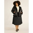 thumbnail image 3 of Scoop Women's & Women's Plus Faux Leather Moto Jacket with Faux Fur Lining, Sizes XS-4X, 3 of 5